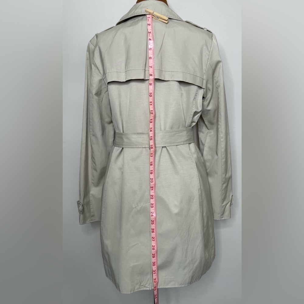 NWT Kenneth Cole Reaction Tan Khaki Belted Trench Coat Size Medium - Picture 4 of 9